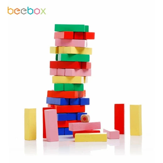 Wooden Zenga 54-Piece Balance Tower Game for Kids | Beebox