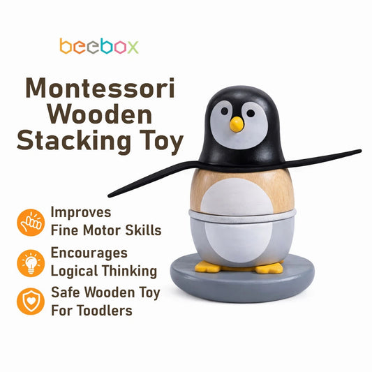 Beebox Penguin Tumbler Toy – Self-Balancing Wobble Toy for Early Learning & Motor Skills