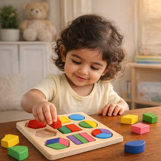 Beebox Early Colour & Shape Sorter – Wooden Montessori Learning Toy for Toddlers