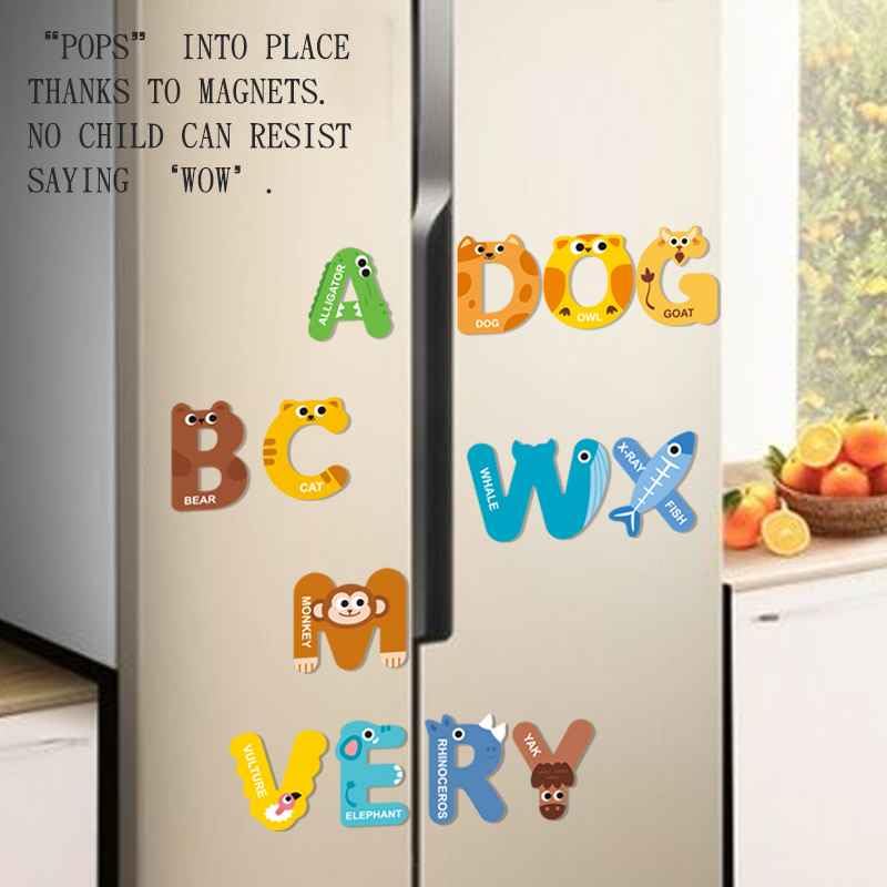 Beebox's Magnetic Alphabet Set for Children | ABC Learning Kit for Kids | Vibrant Square Paper Puzzle Pieces for Creative Play & Cognitive Growth