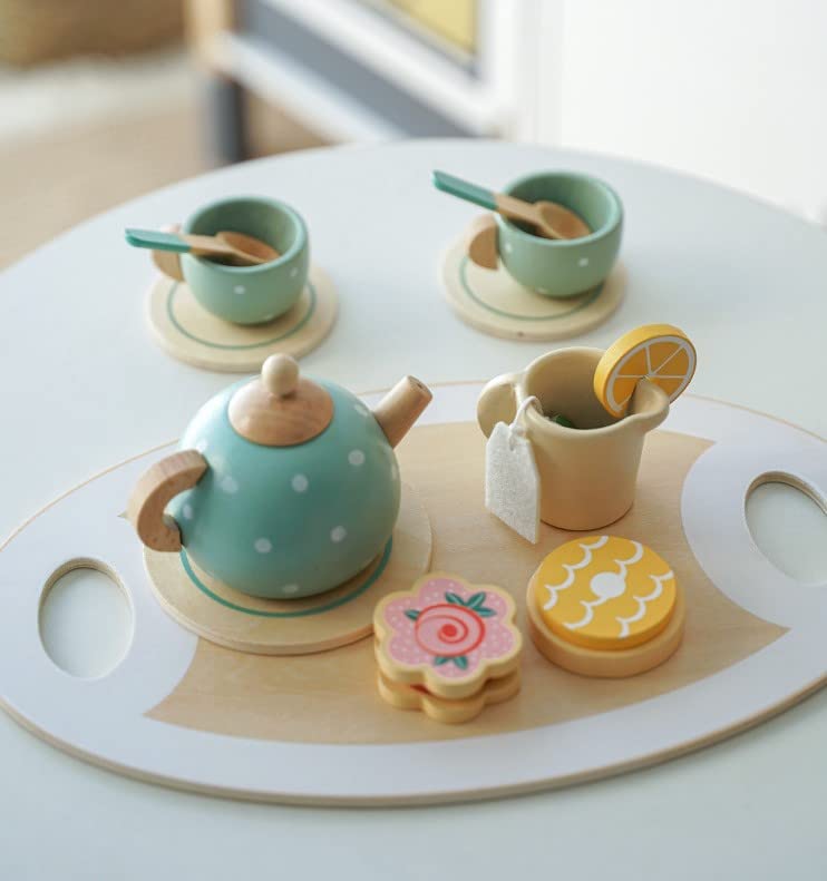 Beebox Wooden Afternoon Tea Set – Pretend Play Tea Party Toy for Kids