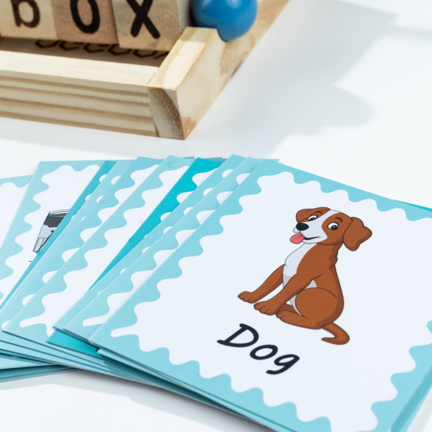 Wooden Spelling Blocks | Word Reading Blocks Game | Wooden Word Reading Blocks with Spelling Cards