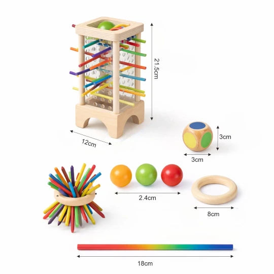 Beebox Stick Drawing Game – Creative Wooden Pattern & Logic Building Toy for Kids