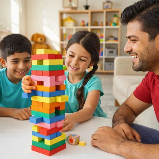 Wooden Zenga 54-Piece Balance Tower Game for Kids | Beebox