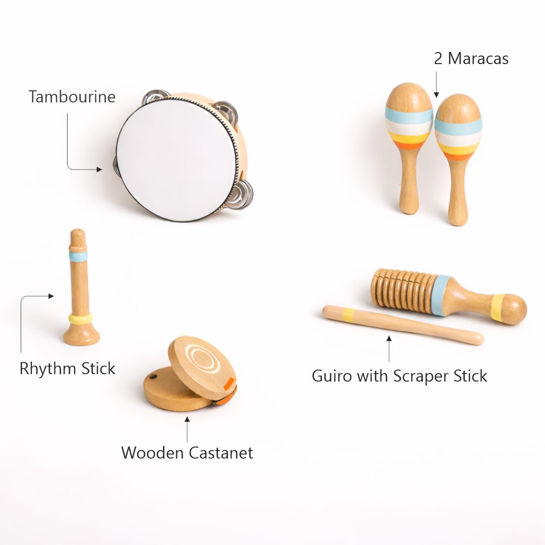 Kids Wooden Musical Instrument Set – Music Toy for Toddlers | Early Learning Sound & Rhythm Play