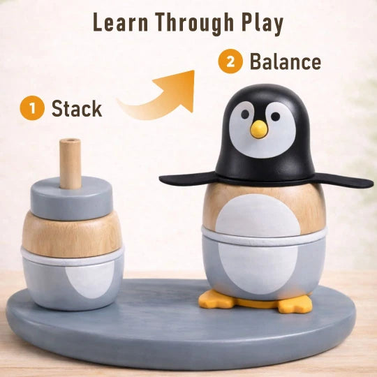 Beebox Penguin Tumbler Toy – Self-Balancing Wobble Toy for Early Learning & Motor Skills