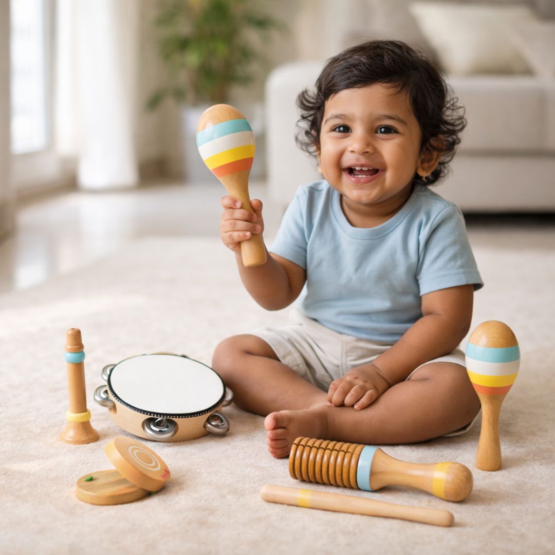 Kids Wooden Musical Instrument Set – Music Toy for Toddlers | Early Learning Sound & Rhythm Play