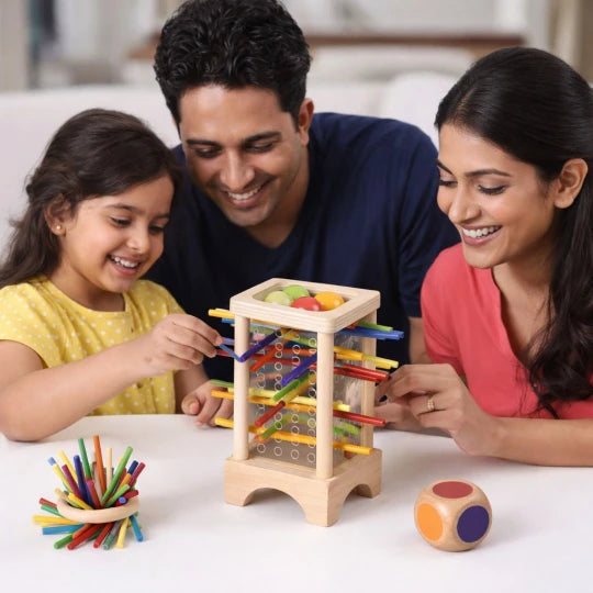 Beebox Stick Drawing Game – Creative Wooden Pattern & Logic Building Toy for Kids