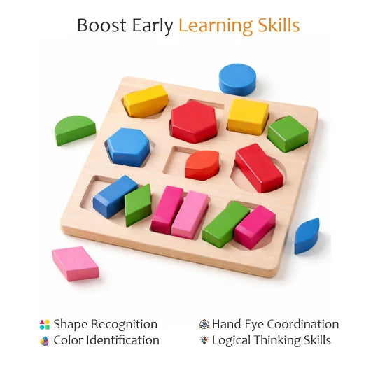 Beebox Early Colour & Shape Sorter – Wooden Montessori Learning Toy for Toddlers