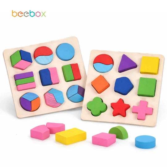 Beebox Early Colour & Shape Sorter – Wooden Montessori Learning Toy for Toddlers