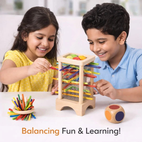 Beebox Stick Drawing Game – Creative Wooden Pattern & Logic Building Toy for Kids