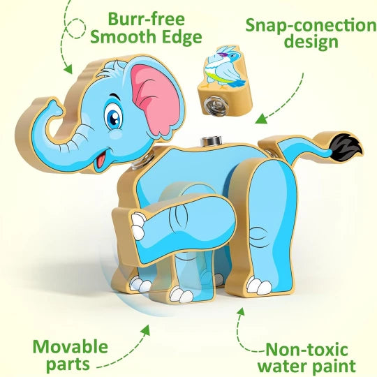 Forrest Zoo Wooden Puzzle Toy for Kids – Montessori Animal Matching & Learning Game