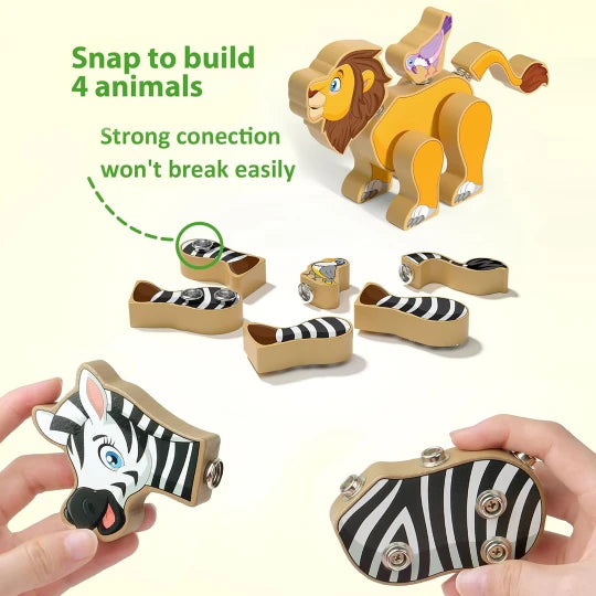 Forrest Zoo Wooden Puzzle Toy for Kids – Montessori Animal Matching & Learning Game