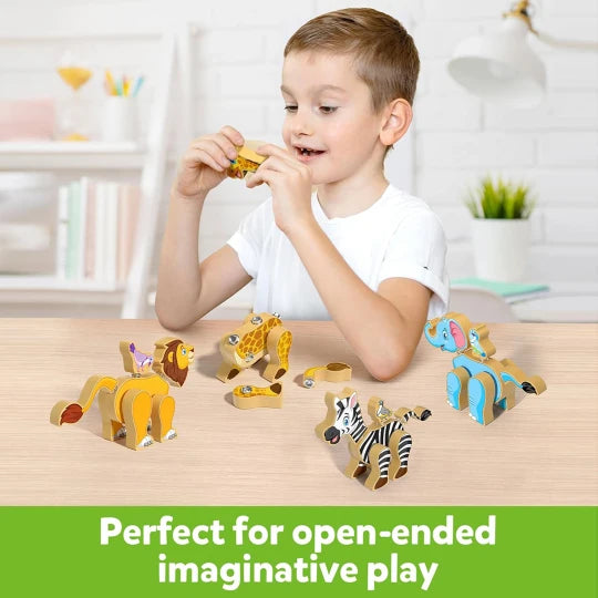 Forrest Zoo Wooden Puzzle Toy for Kids – Montessori Animal Matching & Learning Game