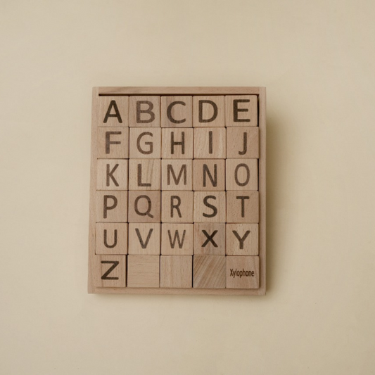 4-in-1 Wooden Learning Block Set - 30 Large Blocks - 4 side Engraved | Building blocks | Montessori toys | Baby learning toys | Educational wooden toys | Wooden alphabet blocks | Wooden learning toys