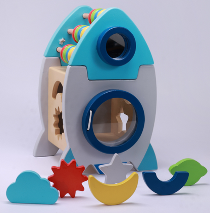 Montessori Wooden Abacus | WOODEN ROCKET ABACUS | Wooden Abacus Toy | Eco-Friendly Wooden Toy