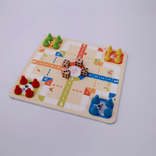 2-in-1 WOODEN LUDO & SNAKE AND LADDER GAME