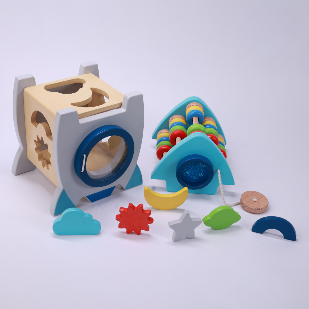 Montessori Wooden Abacus | WOODEN ROCKET ABACUS | Wooden Abacus Toy | Eco-Friendly Wooden Toy
