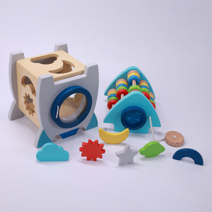 Montessori Wooden Abacus | WOODEN ROCKET ABACUS | Wooden Abacus Toy | Eco-Friendly Wooden Toy