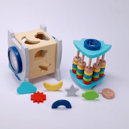 Montessori Wooden Abacus | WOODEN ROCKET ABACUS | Wooden Abacus Toy | Eco-Friendly Wooden Toy