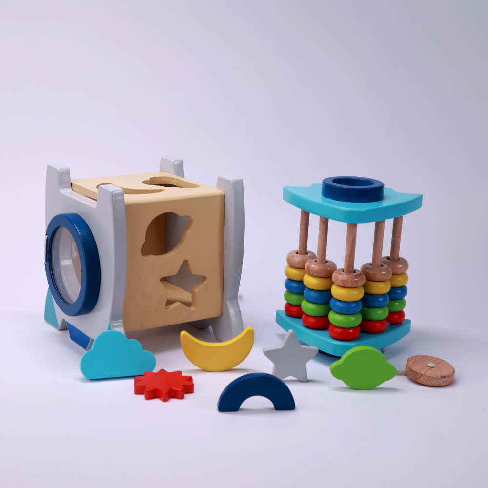 Montessori Wooden Abacus | WOODEN ROCKET ABACUS | Wooden Abacus Toy | Eco-Friendly Wooden Toy