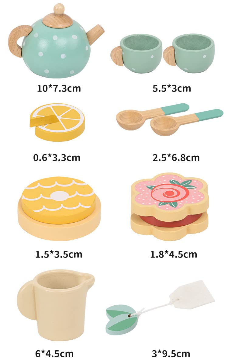 Beebox Wooden Afternoon Tea Set – Pretend Play Tea Party Toy for Kids