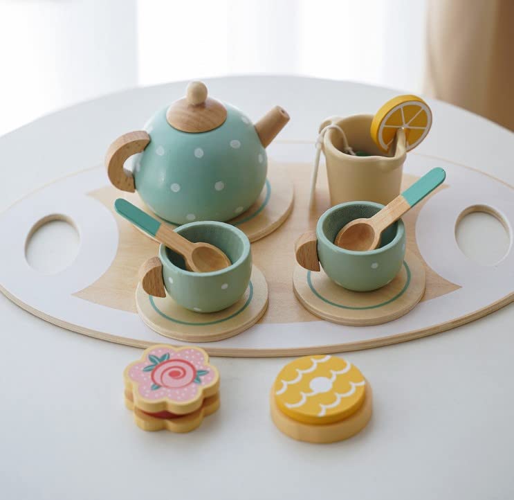 Beebox Wooden Afternoon Tea Set – Pretend Play Tea Party Toy for Kids