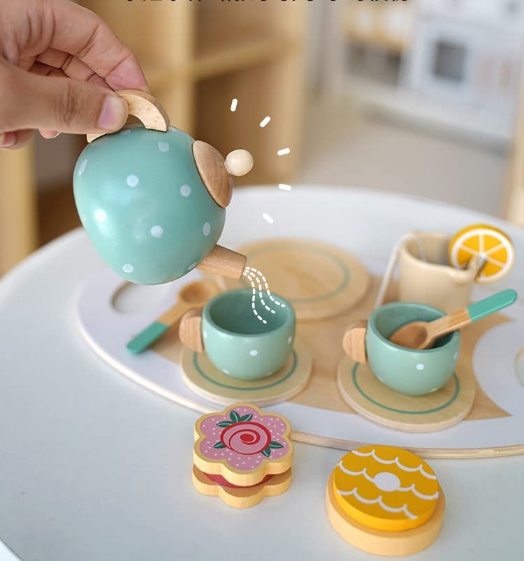 Beebox Wooden Afternoon Tea Set – Pretend Play Tea Party Toy for Kids