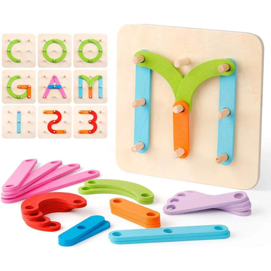 Multifunction Montessori Pillar Collage Toy – Wooden Stacking & Sorting Learning Toy for Toddlers