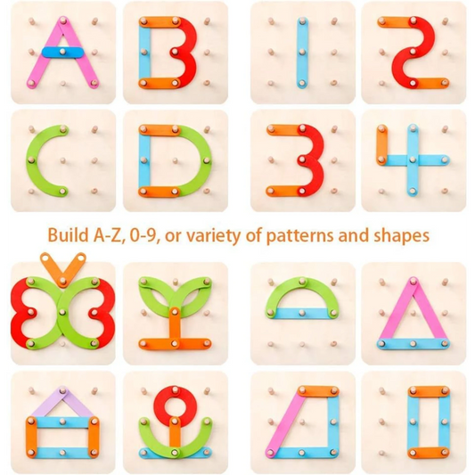 Multifunction Montessori Pillar Collage Toy – Wooden Stacking & Sorting Learning Toy for Toddlers