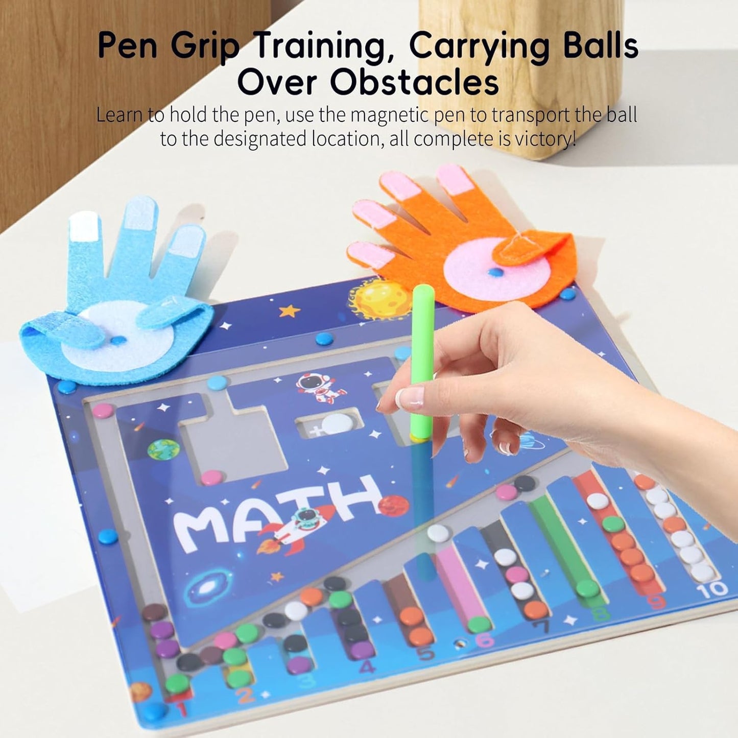 Beebox Magnetic Finger Counting Toy for Kids | Early Math Learning Board with Maze, Drawing Pad, Numbers & Flashcards | Montessori-Inspired Educational Toy for Toddlers 3+ Years