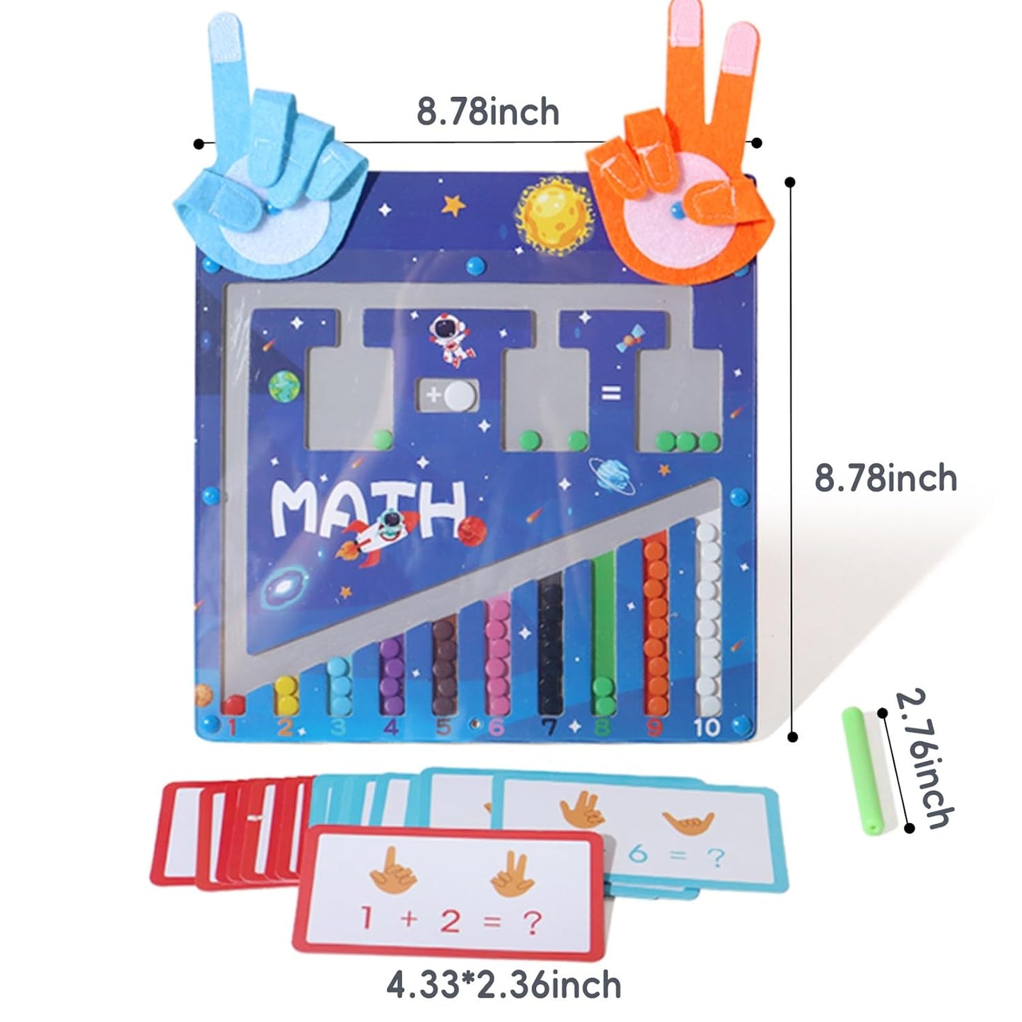 Beebox Magnetic Finger Counting Toy for Kids | Early Math Learning Board with Maze, Drawing Pad, Numbers & Flashcards | Montessori-Inspired Educational Toy for Toddlers 3+ Years