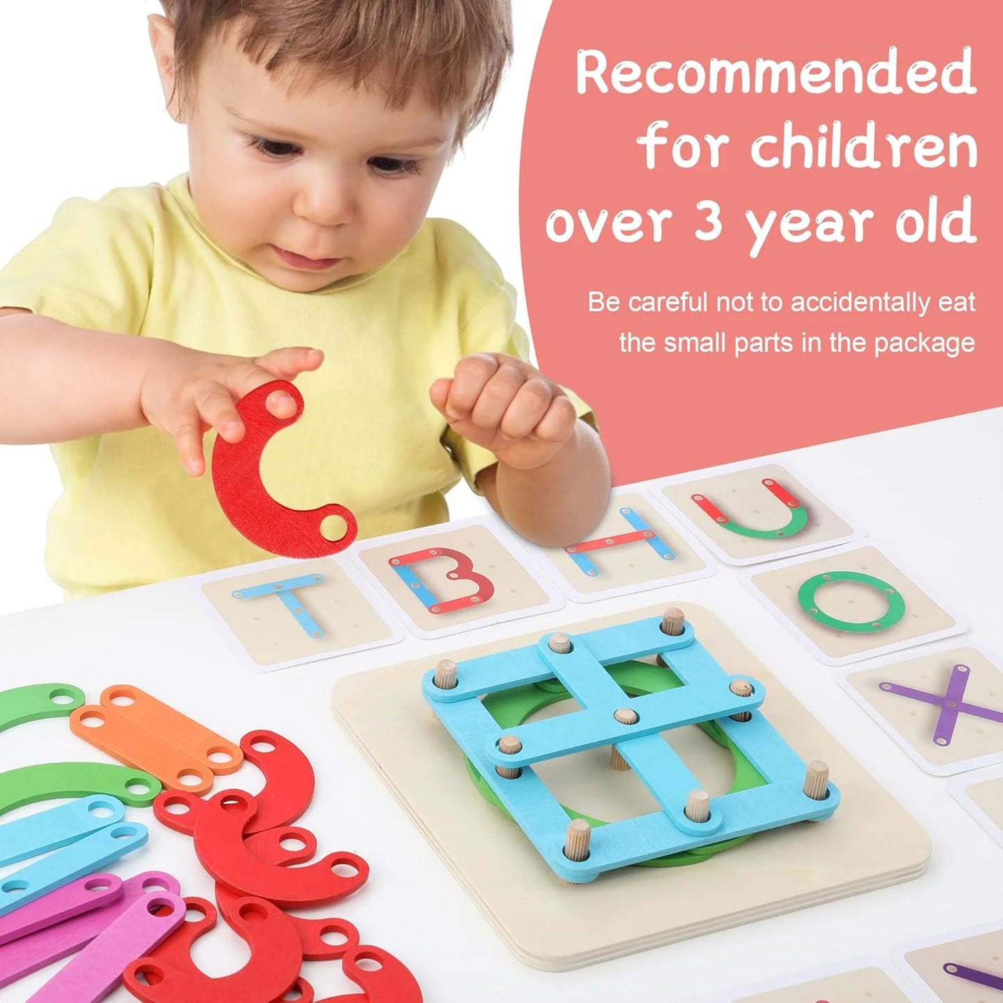 Multifunction Montessori Pillar Collage Toy – Wooden Stacking & Sorting Learning Toy for Toddlers