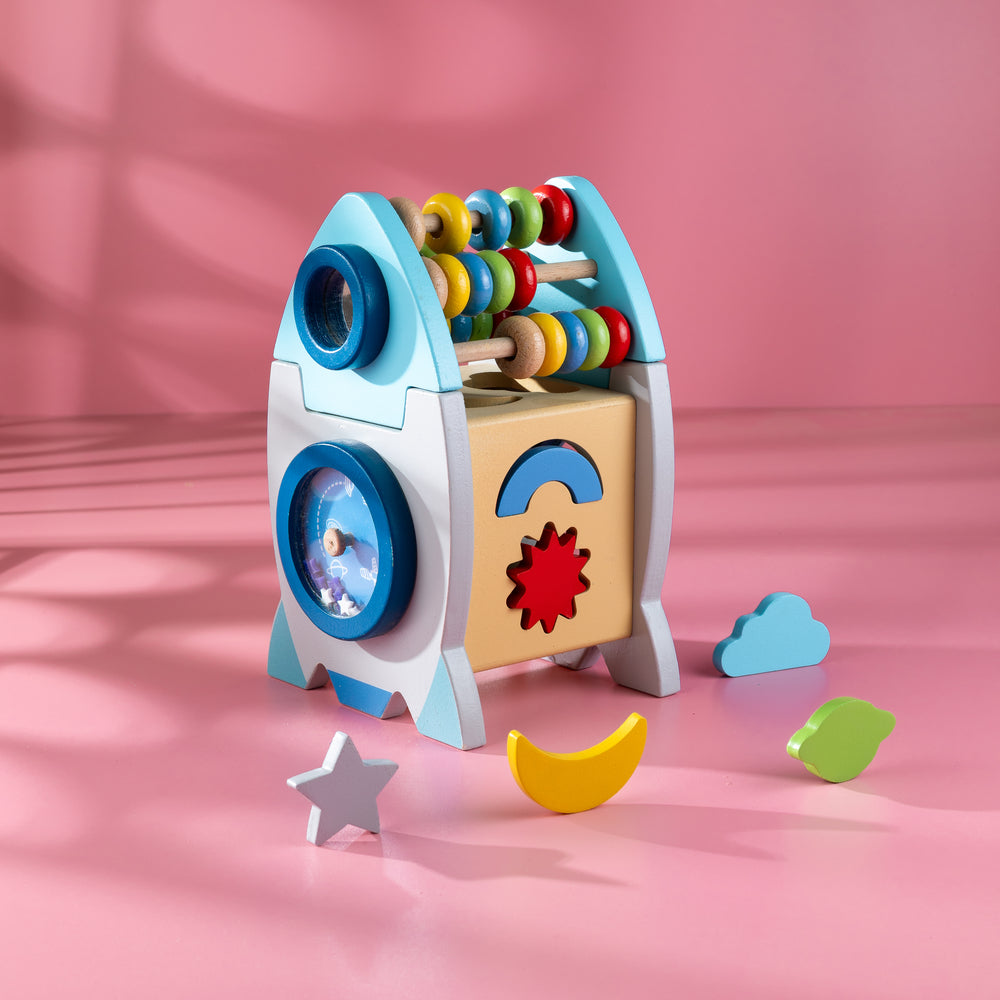 Montessori Wooden Abacus | WOODEN ROCKET ABACUS | Wooden Abacus Toy | Eco-Friendly Wooden Toy