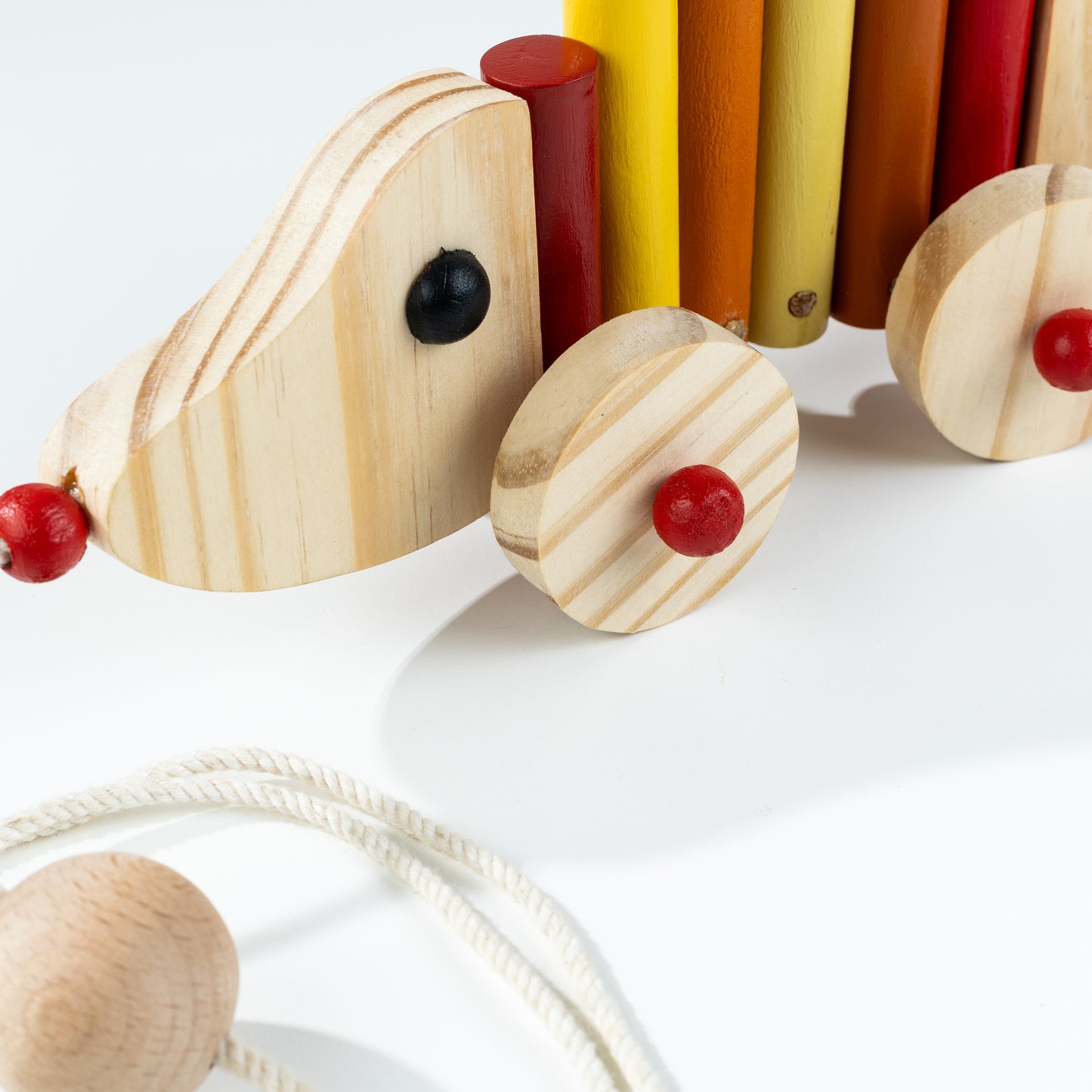Wooden Rop Pull HadgeHog Toy