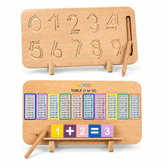 Montessori number tracing board Game | 2-in-1 Board Game | Tables & Number tracing board game